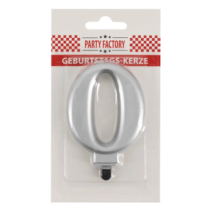 0-Year-Old Candle, Silver Metallic, 7 cm