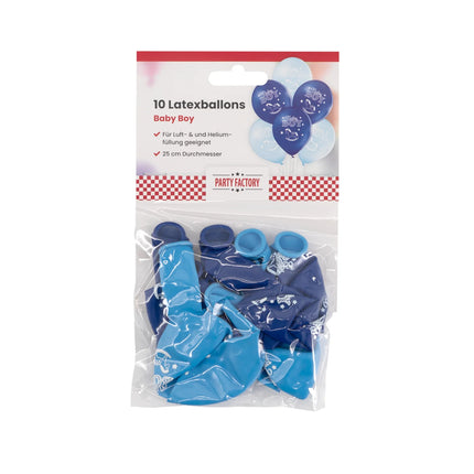 Blue Balloons, Baby Boy, 30 cm, 10-pack