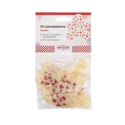 Red Heart Balloons, 30 cm, 10-pack