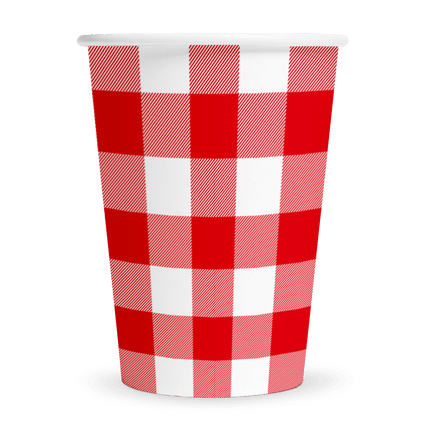 Picknick Bekers Geruit 210ml 8st van WeFiesta koop je bij Partywinkel