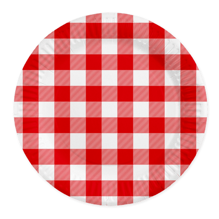 Picknick Borden Geruit 23cm 8st van WeFiesta koop je bij Partywinkel