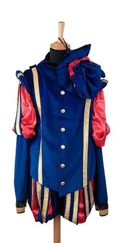 Piet fluweel deluxe blauw/rood van Haza Witbaard koop je bij Partywinkel