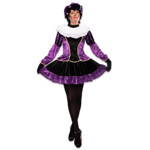 Pietenpak Jurk Met Petticoat Paars van Haza Witbaard koop je bij Partywinkel
