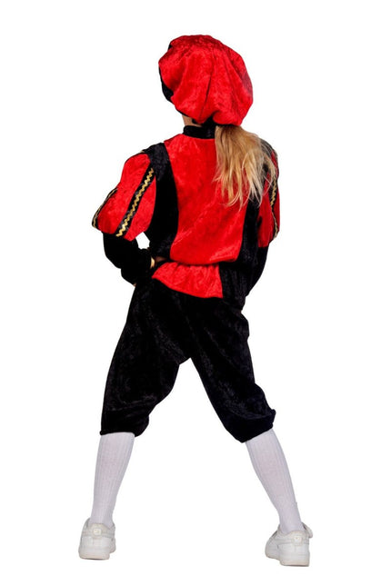 Pietenpak Kind Rood/Zwart Luxe van Wilbers & Wilbers koop je bij Partywinkel