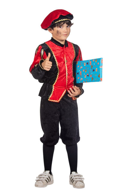Pietenpak Kind Rood/Zwart Luxe van Wilbers & Wilbers koop je bij Partywinkel