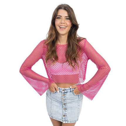 Pink Fishnet Top for Women