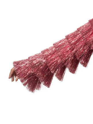 Pink Lametta Jacket with Fringes for Women