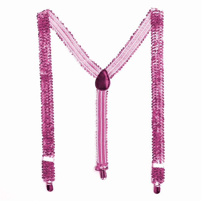 Neon Sequin Suspenders, 2.5 cm