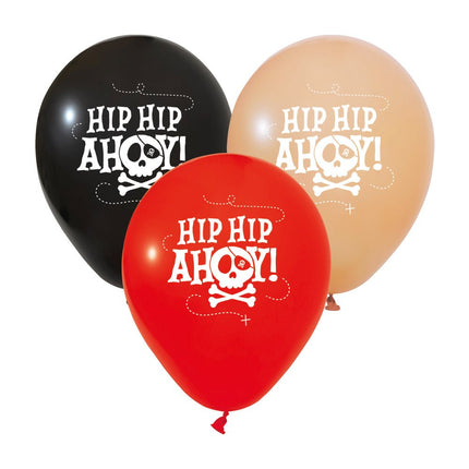 Piraat Ballonnen Hip Hip Ahoy 30cm 6st van WeFiesta koop je bij Partywinkel