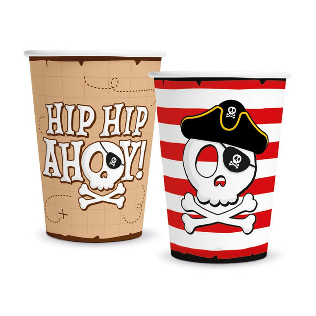 Piraat Bekers Hip Hip Ahoy 210ml 8st van WeFiesta koop je bij Partywinkel