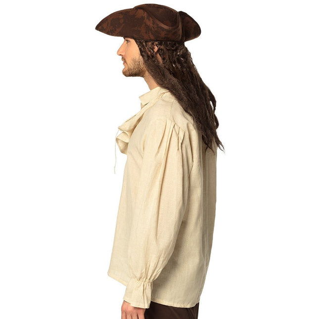 Piraat Blouse Heren Beige van Boland koop je bij Partywinkel