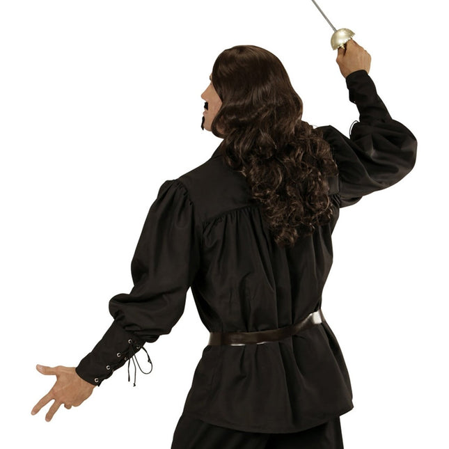 Piraat Blouse Zwart Heren van Widmann koop je bij Partywinkel