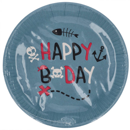 Piraat Borden 23cm 8st van Folat koop je bij Partywinkel