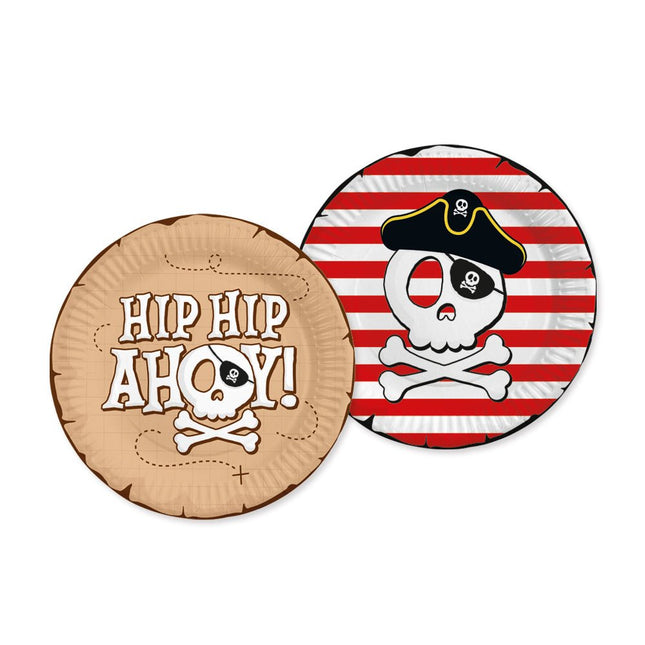 Piraat Borden Hip Hip Ahoy 23cm 8st van WeFiesta koop je bij Partywinkel