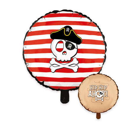 Piraat Helium Ballon Hip Hip Ahoy Dubbelzijdig 45cm Leeg van WeFiesta koop je bij Partywinkel
