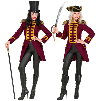 Piraat Jas Bordeaux Rood Dames van Widmann koop je bij Partywinkel