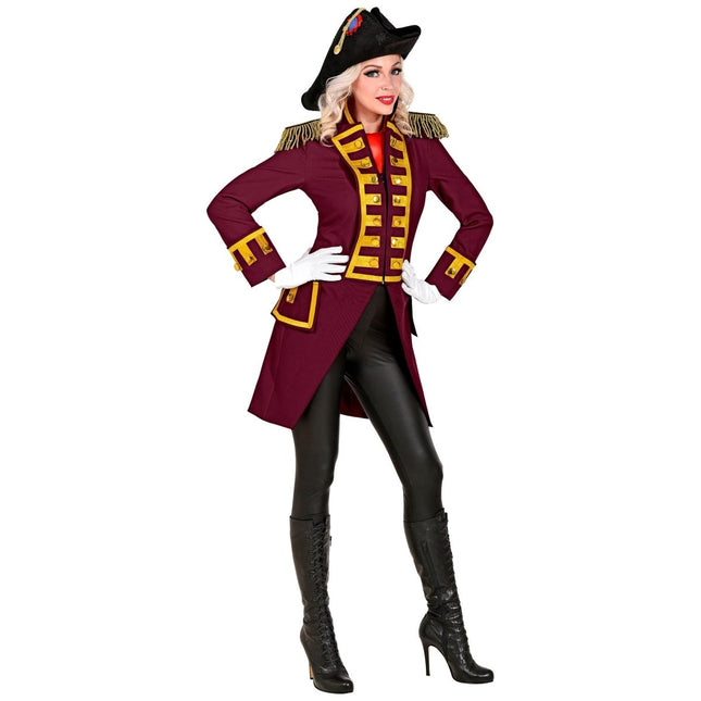 Piraat Jas Bordeaux Rood Dames van Widmann koop je bij Partywinkel
