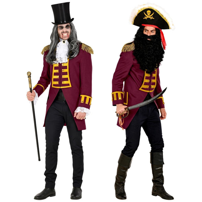 Piraat Jas Bordeaux Rood Heren van Widmann koop je bij Partywinkel