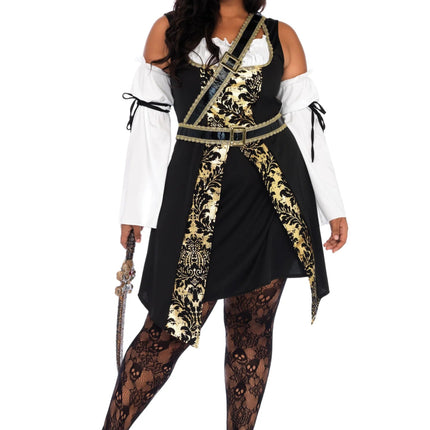 Piraat Jurk Zwart Wit Dames Black Sea Leg Avenue van Leg Avenue koop je bij Partywinkel