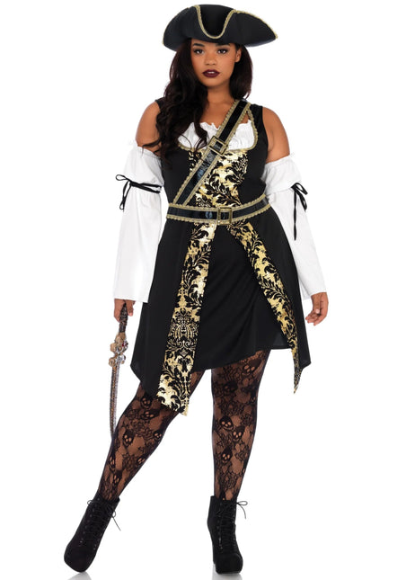 Piraat Jurk Zwart Wit Dames Black Sea Leg Avenue van Leg Avenue koop je bij Partywinkel