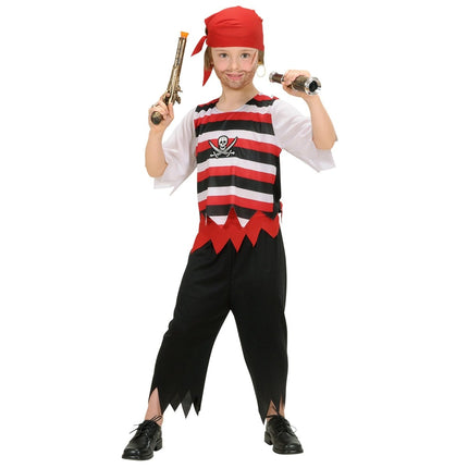 Piraat Kostuum Rood Wit Zwart Jongen van Widmann koop je bij Partywinkel