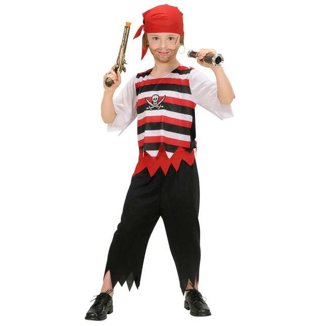 Piraat Kostuum Rood Wit Zwart Jongen van Widmann koop je bij Partywinkel
