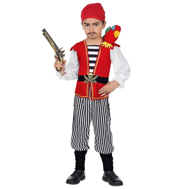 Piraat Kostuum Zwart Rood Jongen Gestreept van Widmann koop je bij Partywinkel
