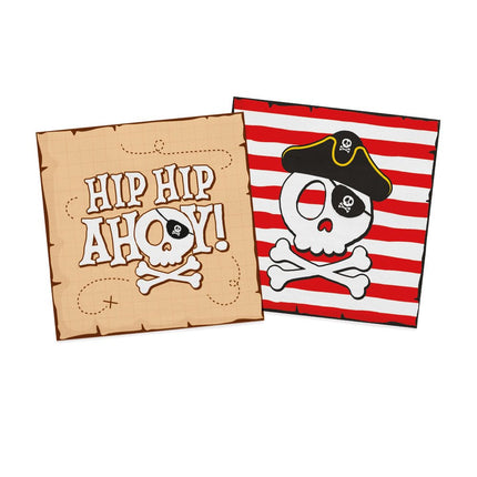 Piraat Servetten Hip Hip Ahoy 3 Laags 33cm 20st van WeFiesta koop je bij Partywinkel