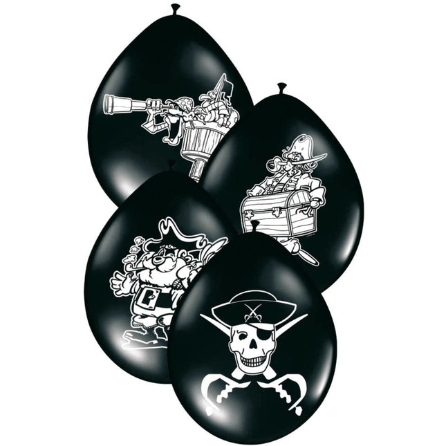 Piraten Ballonnen Versiering 30cm 8st van Folat koop je bij Partywinkel