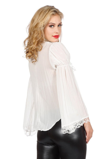Piraten Blouse Wit Dames van Wilbers & Wilbers koop je bij Partywinkel