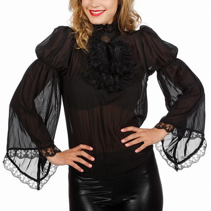 Piraten Blouse Zwart Dames van Wilbers & Wilbers koop je bij Partywinkel