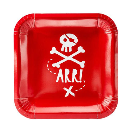 Piraten Borden 20cm 6st van Partydeco koop je bij Partywinkel