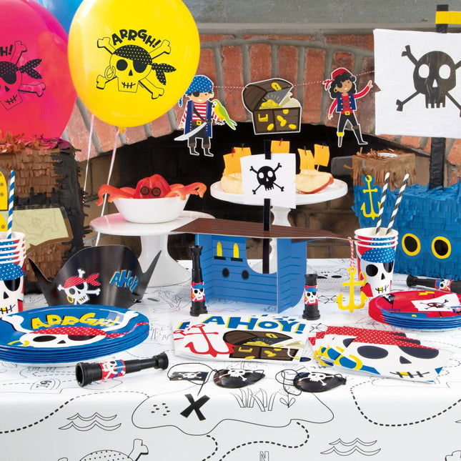 Piraten Borden Arrgh 23cm 8st van Unique koop je bij Partywinkel