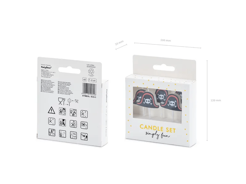 Piraten Kaarsen 2cm 5st van Partydeco koop je bij Partywinkel