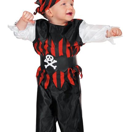 Piraten Kostuum Rood Zwart Baby van Wilbers & Wilbers koop je bij Partywinkel