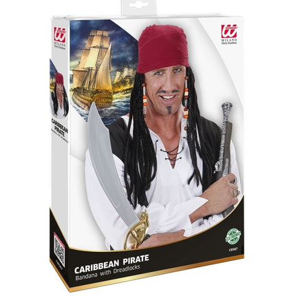 Piraten Pruik Carabisch Met Bandana van Widmann koop je bij Partywinkel