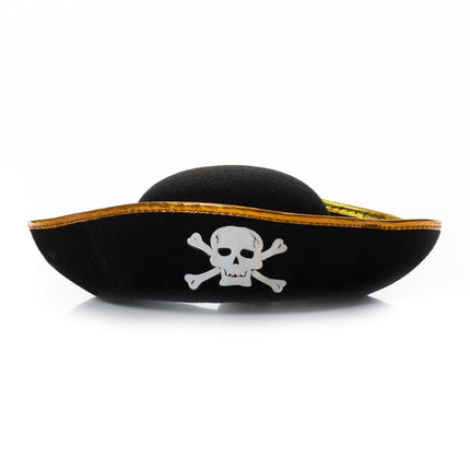 Piratenhoed Goud Zwart van Partychimp koop je bij Partywinkel