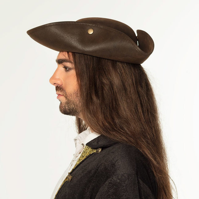 Piratenhoed Nepleer Bruin 40cm van Boland koop je bij Partywinkel