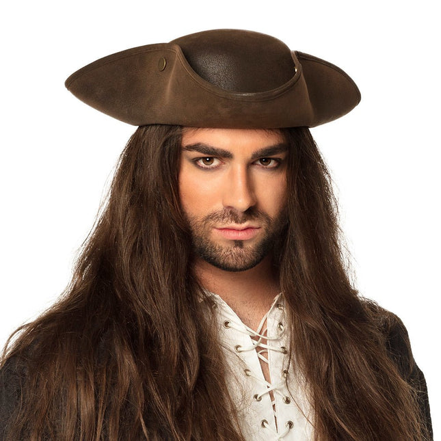 Piratenhoed Nepleer Bruin 40cm van Boland koop je bij Partywinkel