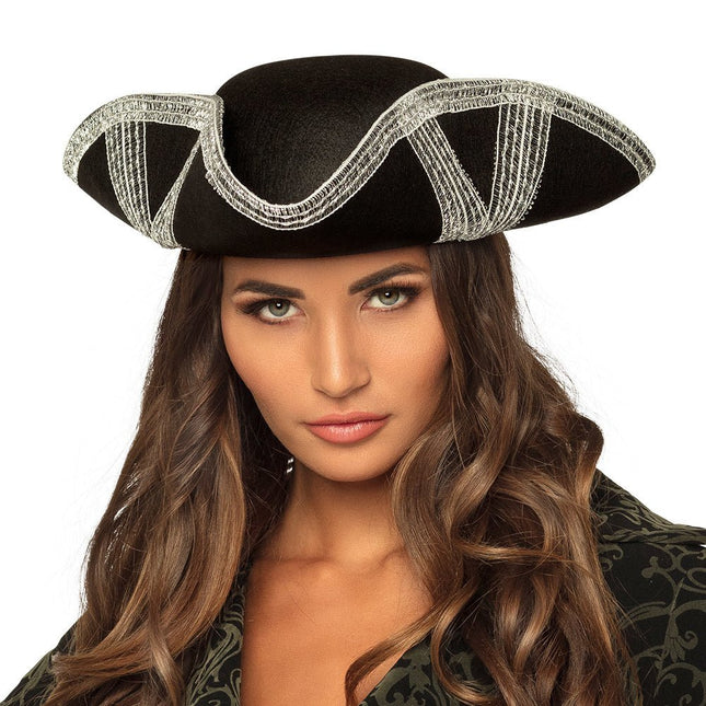 Piratenhoed Zwart Zilver van Boland koop je bij Partywinkel