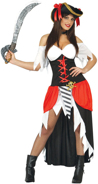 Piratenpak Dames Rood Luxe van Fiestas Guirca koop je bij Partywinkel
