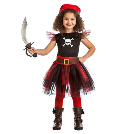 Piratenpak Zwart Rood Meisje van Boland koop je bij Partywinkel