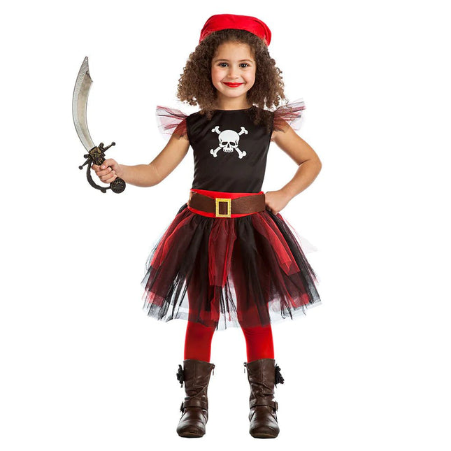 Piratenpak Zwart Rood Meisje van Boland koop je bij Partywinkel