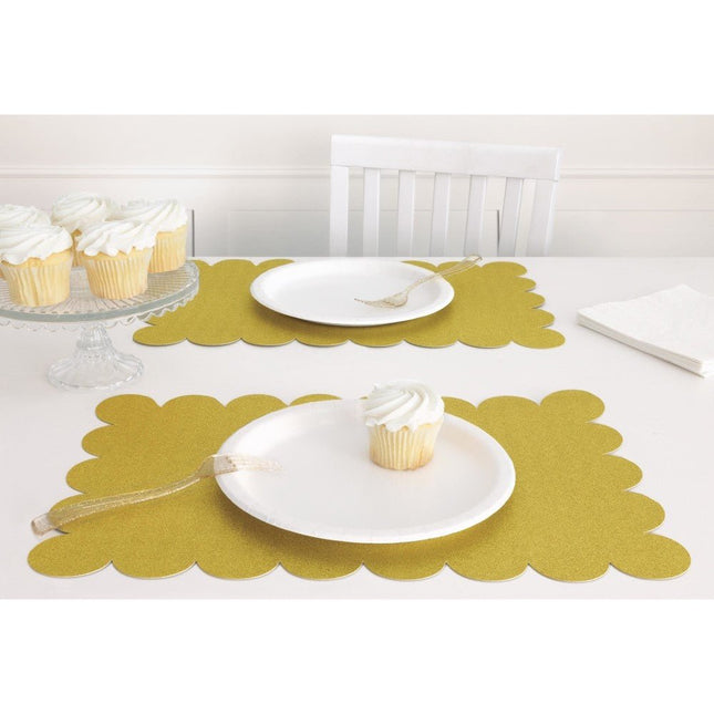 Placemat Goud 8st van Unique koop je bij Partywinkel