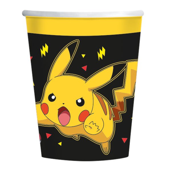 Pokemon Bekers Zwart Geel 237ml 8st van Riethmueller koop je bij Partywinkel