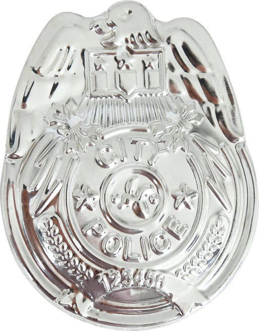 Politie Badge Zilver 7cm van Fiestas Guirca koop je bij Partywinkel