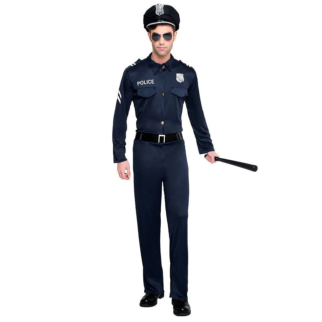 Politie Kostuum Zwart Blauw Heren van Boland koop je bij Partywinkel