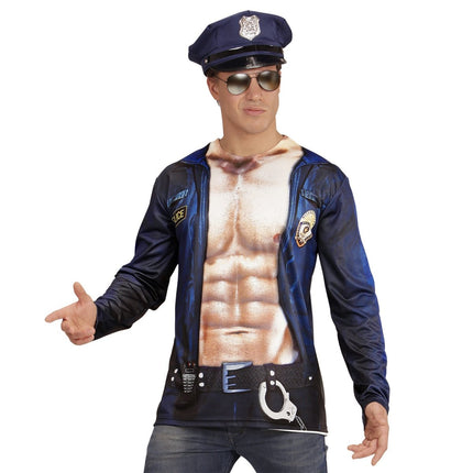 Politie Shirt Blauw Heren van Widmann koop je bij Partywinkel