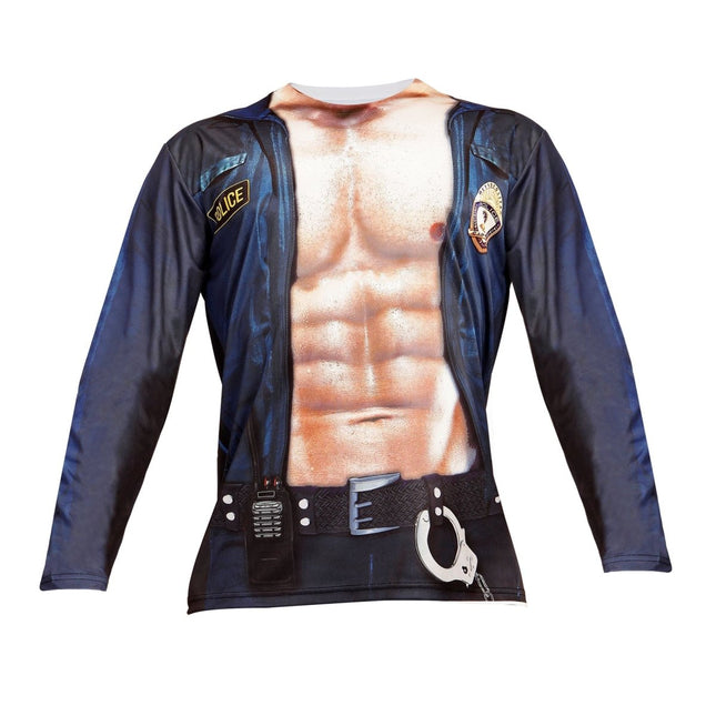 Politie Shirt Blauw Heren van Widmann koop je bij Partywinkel