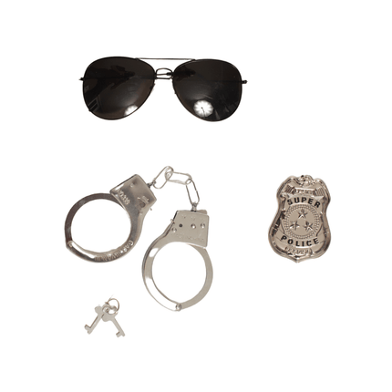 Politie Verkleedset Zilver 3 delig van Partychimp koop je bij Partywinkel